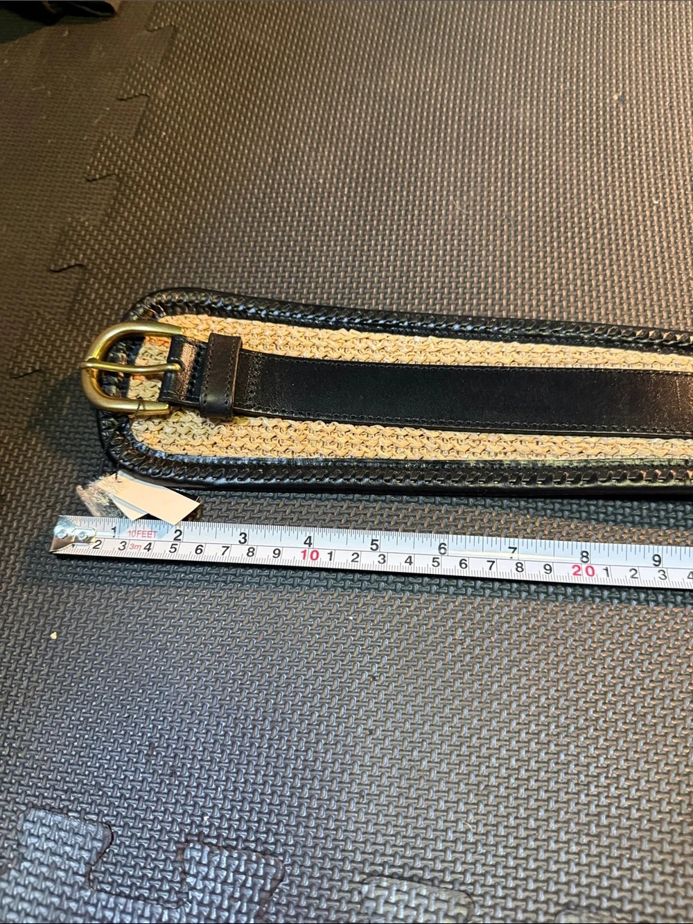 Adjustable Black and Tan Woven Strap for women